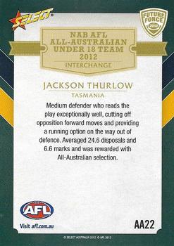 2012 Select Future Force - All Australian #AA22 Jackson Thurlow Back